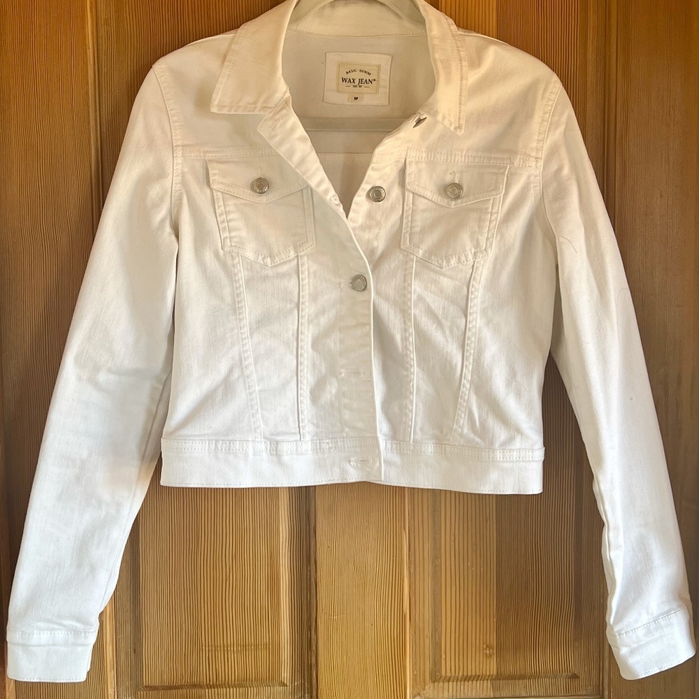 White Jean Jacket, Size Med